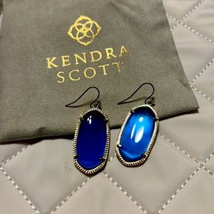 Kendra Scott Gold Elle Earrings in Bright Blue